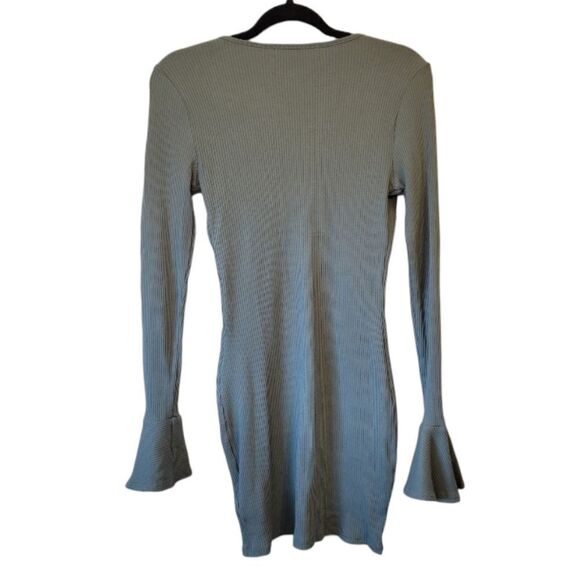 Free People Green Who Needs Sleep Ribbed V-Neck Dress - Picture 2 of 7